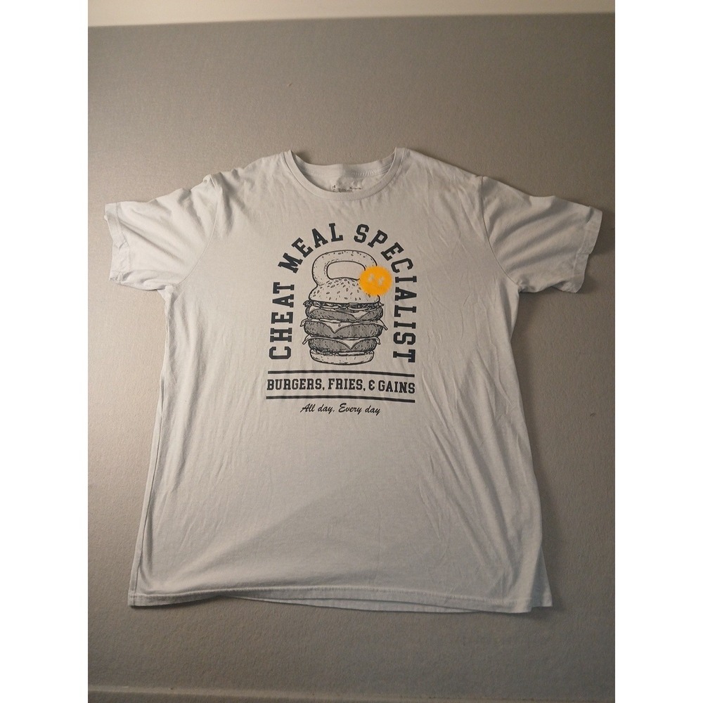 Under Armour Brand Cheat Meal Athletes Logo Adults Men Gray Tshirt Tee XL